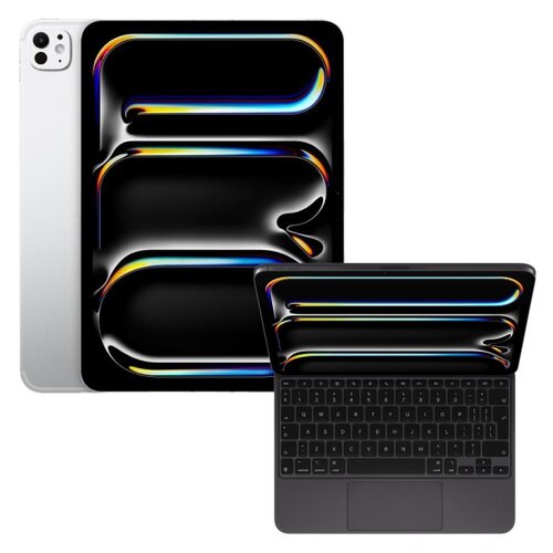 Tablet APPLE iPad Pro 11" 5 gen. 2024 Nanoglass 2 TB 5G Wi-Fi Srebrny + Etui na iPad Pro 11 cali APPLE Magic Keyboard Czarny Klawiatura