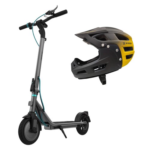 Hulajnoga elektryczna CECOTEC Bongo D20 20km 250W 8.5" Szary + Kask rowerowy XRIDER XR00FH01 Czarno-żółty MTB (rozmiar L)
