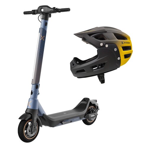 Hulajnoga elektryczna CECOTEC Bongo X45 Connected 45km 350W 10" Niebieski + Kask rowerowy XRIDER XR00KFH01 Czarno-żółty MTB (rozmiar S)
