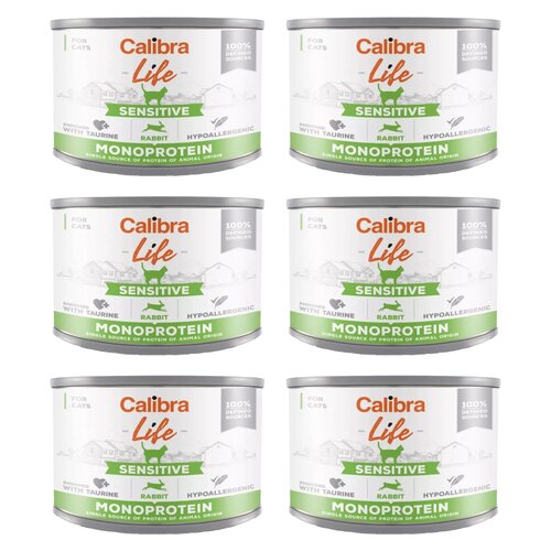 Karma dla kota CALIBRA Life Sensitive Królik 6 x 200 g