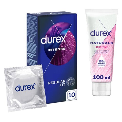 Prezerwatywy DUREX Intense (10 szt.) + Żel intymny DUREX Sensitive 100 ml