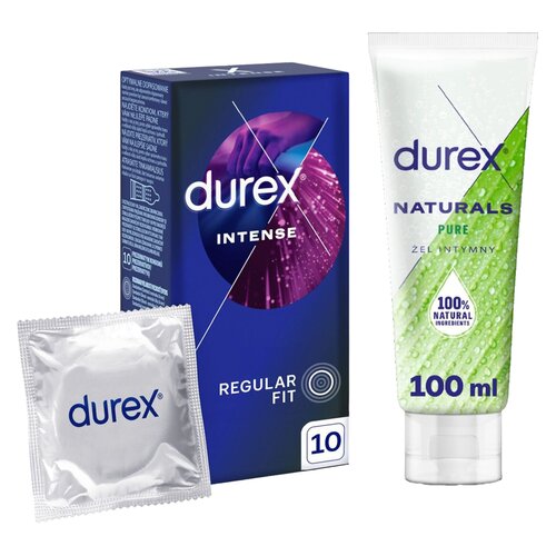 Prezerwatywy DUREX Intense (10 szt.) + Żel intymny DUREX Naturals Pure 100 ml