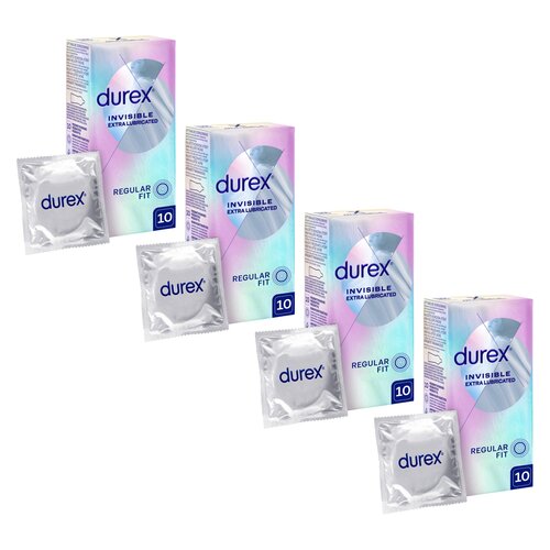 Prezerwatywy DUREX Invisible Extra Lubricated 4 x 10 szt.