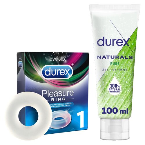 Pierścień erekcyjny DUREX Pleasure Ring + Żel intymny DUREX Naturals Pure 100 ml