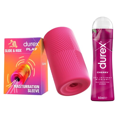 Masturbator DUREX Play Slide&Ride + Żel intymny DUREX Wiśniowy 50 ml