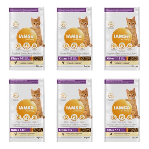 Karma dla kota IAMS For Vitality Kitten Kurczak 6 x 3 kg