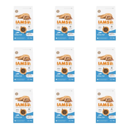 Karma dla kota IAMS For Vitality Kitten Ryba Morska 9 x 3 kg