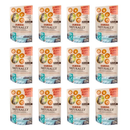 Karma dla kota IAMS Naturally Łosoś 12x 85 g
