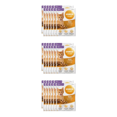 Karma dla kota IAMS Delights Kitten Kurczak w sosie (36 x 85 g)
