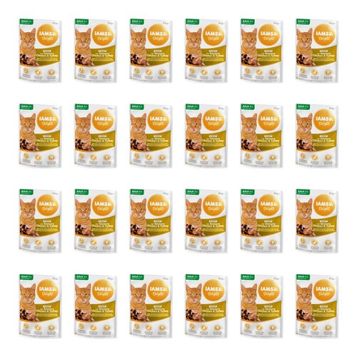 Karma dla kota IAMS Delights Aromatyczny kurczak i indyk w sosie 24 x 85 g