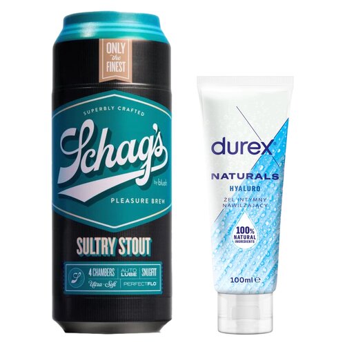 Masturbator BLUSH Schag's Sultry Stout Frosted + Żel intymny DUREX Naturals Hyaluro 100 ml