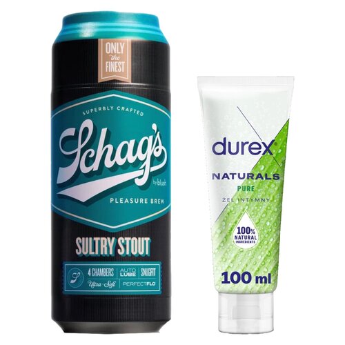 Masturbator BLUSH Schag's Sultry Stout Frosted + Żel intymny DUREX Naturals Pure 100 ml