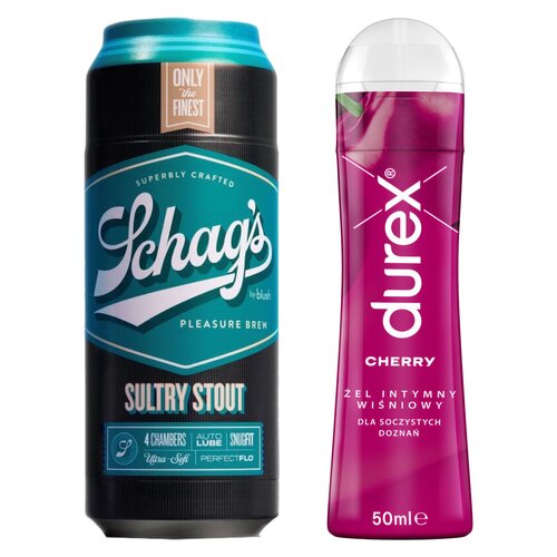 Masturbator BLUSH Schag's Sultry Stout Frosted + Żel intymny DUREX Wiśniowy 50 ml