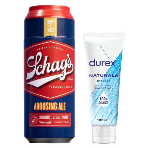 Masturbator BLUSH Schag's Arousing Ale Frosted + Żel intymny DUREX Naturals Hyaluro 100 ml