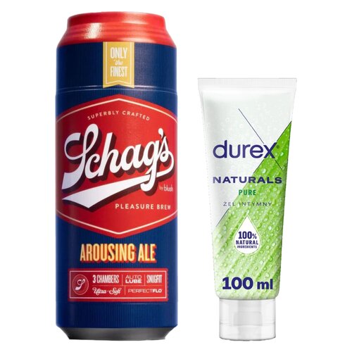 Masturbator BLUSH Schag's Arousing Ale Frosted + Żel intymny DUREX Naturals Pure 100 ml