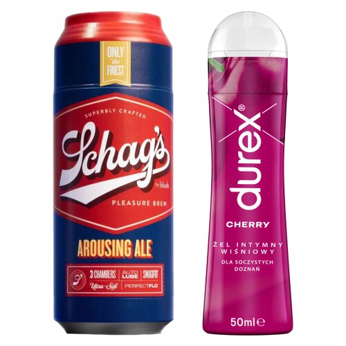 Masturbator BLUSH Schag's Arousing Ale Frosted + Żel intymny DUREX Wiśniowy 50 ml