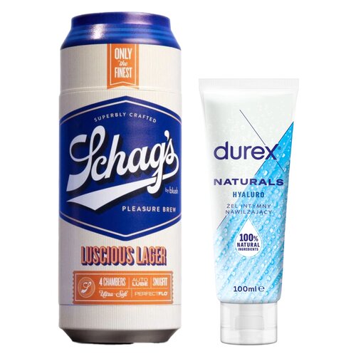 Masturbator BLUSH Schag's Luscious Lager Frosted + Żel intymny DUREX Naturals Hyaluro 100 ml