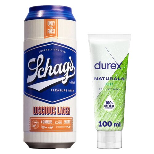 Masturbator BLUSH Schag's Luscious Lager Frosted + Żel intymny DUREX Naturals Pure 100 ml