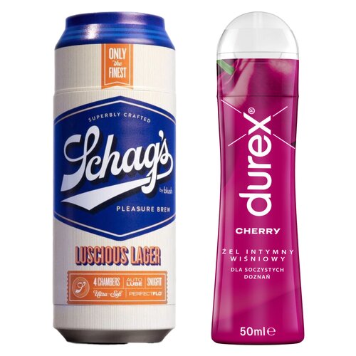 Masturbator BLUSH Schag's Luscious Lager Frosted + Żel intymny DUREX Wiśniowy 50 ml