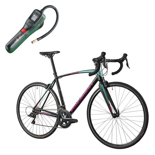 Rower szosowy FONDRIEST Eagle 1.0 D21 28 cali Czarno-różowo-seledynowy + Pompka rowerowa BOSCH EasyPump 0603947000