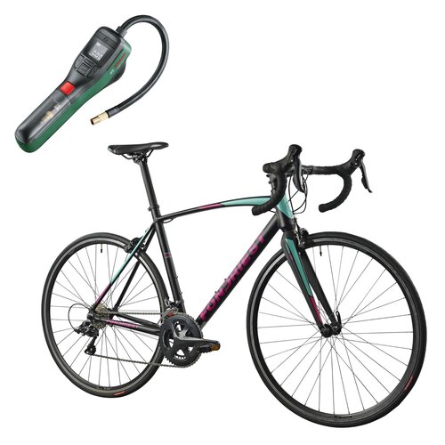 Rower szosowy FONDRIEST Eagle 1.0 D22.5 28 cali Czarno-różowo-seledynowy + Pompka rowerowa BOSCH EasyPump 0603947000