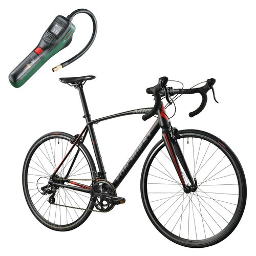 Rower szosowy FONDRIEST 110 Corsa MIG 1.O U20 28 cali Czarno-czerwony + Pompka rowerowa BOSCH EasyPump 0603947000