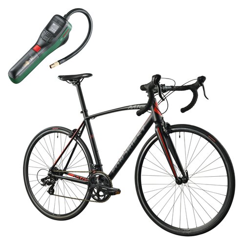 Rower szosowy FONDRIEST 110 Corsa MIG 1.O U22.5 28 cali Czarno-czerwony + Pompka rowerowa BOSCH EasyPump 0603947000
