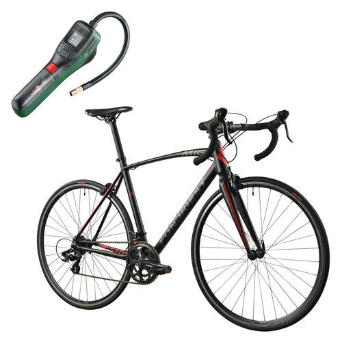 Rower szosowy FONDRIEST 110 Corsa MIG 1.O U24 28 cali Czarno-czerwony + Pompka rowerowa BOSCH EasyPump 0603947000