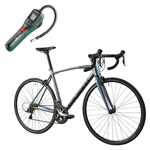 Rower szosowy FONDRIEST MIG 2.0 M19 28 cali męski Srebrno-niebieski + Pompka rowerowa BOSCH EasyPump 0603947000