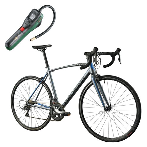Rower szosowy FONDRIEST MIG 2.0 M22 28 cali męski Srebrno-niebieski + Pompka rowerowa BOSCH EasyPump 0603947000