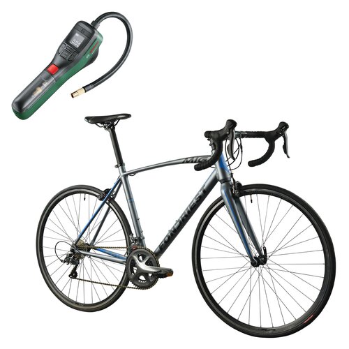 Rower szosowy FONDRIEST MIG 2.0 M24 28 cali męski Srebrno-niebieski + Pompka rowerowa BOSCH EasyPump 0603947000