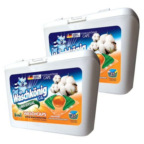 Kapsułki do prania DER WASCHKONIG Orangen und Baumwollextrakt Uniwersal 70 szt.