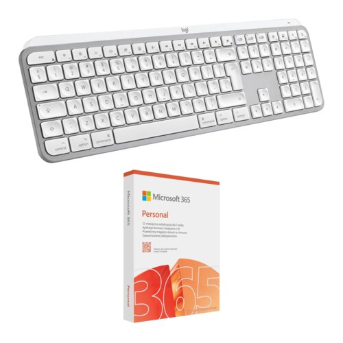 Klawiatura LOGITECH MX Keys S for Mac Jasnoszary + Program MICROSOFT 365 Personal