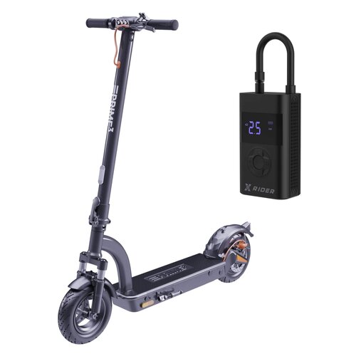 Hulajnoga elektryczna PRIME3 EES82 40km 350W Amortyzacja 10" Czarny + Pompka rowerowa XRIDER z funkcją powerbank XR00AP01