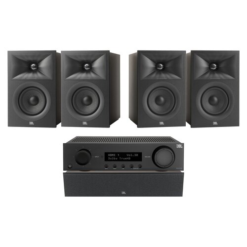 Amplituner JBL MA310 Czarny + Kolumna głośnikowa JBL Stage 2 240 B Czarny (4 szt.) + Głośnik centralny JBL Stage 2 245C Czarny (1 szt.)