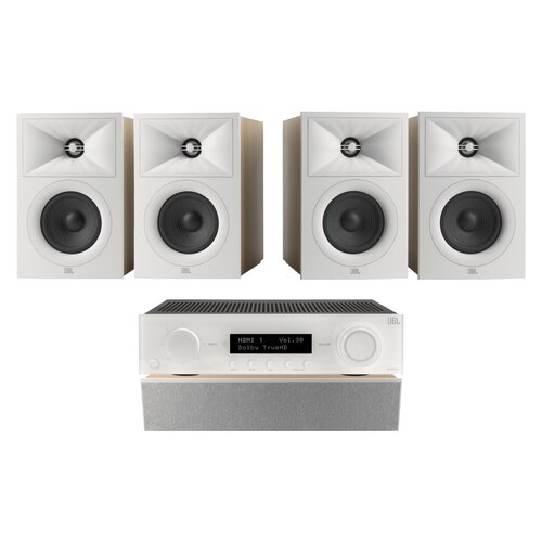 Amplituner JBL MA510 Biały + Kolumna głośnikowa JBL Stage 2 240 B Biały (4 szt.) + Głośnik centralny JBL Stage 2 245C Biały (1 szt.)