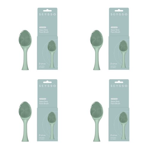 Oryginalna końcówka do szczoteczki SEYSSO Basic Color Face Brush (4 szt.) Aqua Grey