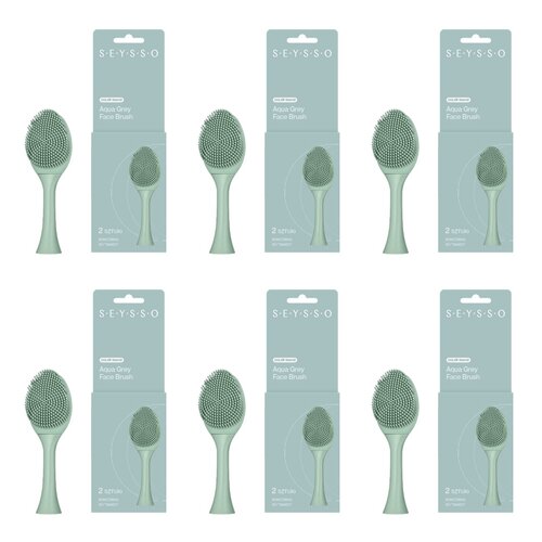 Oryginalna końcówka do szczoteczki SEYSSO Basic Color Face Brush (6 szt.) Aqua Grey