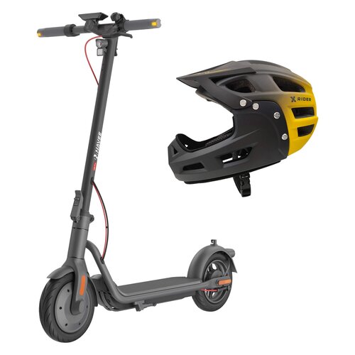 Hulajnoga elektryczna NAVEE V25I Pro 25 km 350W 10'' Czarny + Kask rowerowy XRIDER XR00KFH01 Czarno-żółty MTB (rozmiar S)