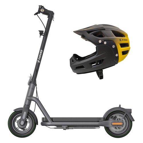 Hulajnoga elektryczna NAVEE N65I 65 km 450W 10.5'' Czarny + Kask rowerowy XRIDER XR00KFH01 Czarno-żółty MTB (rozmiar S)