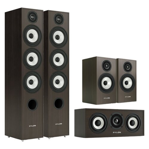 Kolumna głośnikowa PYLON AUDIO Pearl 27 Wenge (2 szt.) + Kolumny głośnikowe PYLON AUDIO Pearl Monitor Wenge (2 szt.) + Głośnik centralny PYLON AUDIO Pearl Center Wenge (1 szt.)