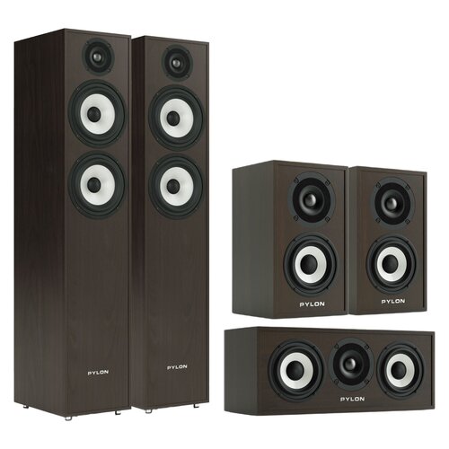 Kolumna głośnikowa PYLON AUDIO Pearl 25 Wenge (2 szt.) + Kolumny głośnikowe PYLON AUDIO Pearl Sat Wenge (2 szt.) + Głośnik centralny PYLON AUDIO Pearl Center Wenge (1 szt.)