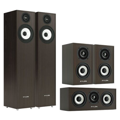 Kolumna głośnikowa PYLON AUDIO Pearl 20 Wenge (2 szt.) + Kolumny głośnikowe PYLON AUDIO Pearl Sat Wenge (2 szt.) + Głośnik centralny PYLON AUDIO Pearl Center Wenge (1 szt.)