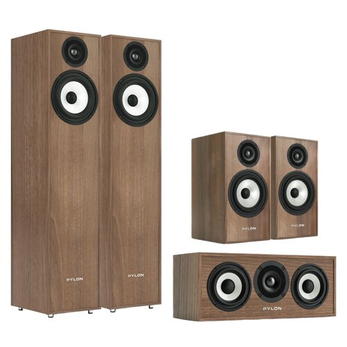 Koluma głośnikowa PYLON AUDIO Pearl 20 Orzech (2 szt.) + Kolumny głośnikowe PYLON AUDIO Pearl Monitor Orzech (2 szt.) + Głośnik centralny PYLON AUDIO Pearl Center Orzech (1 szt.)