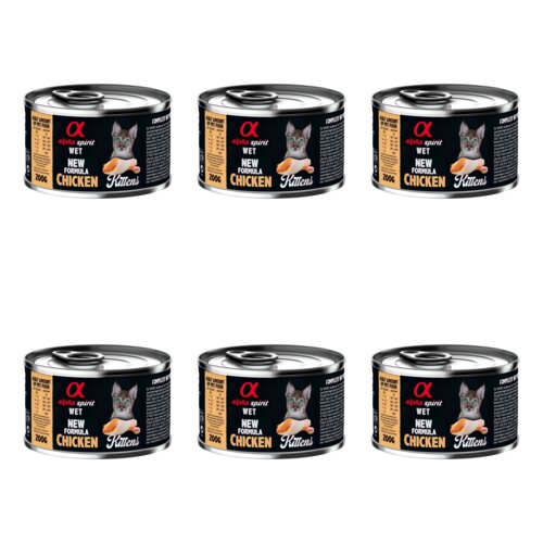 Karma dla kota ALPHA SPIRIT Kittens Chicken Kurczak 6 x 200 g