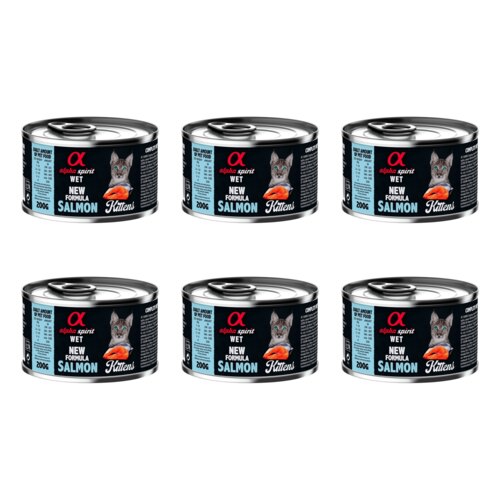 Karma dla kota ALPHA SPIRIT Kittens Salmon Łosoś 6 x 200 g