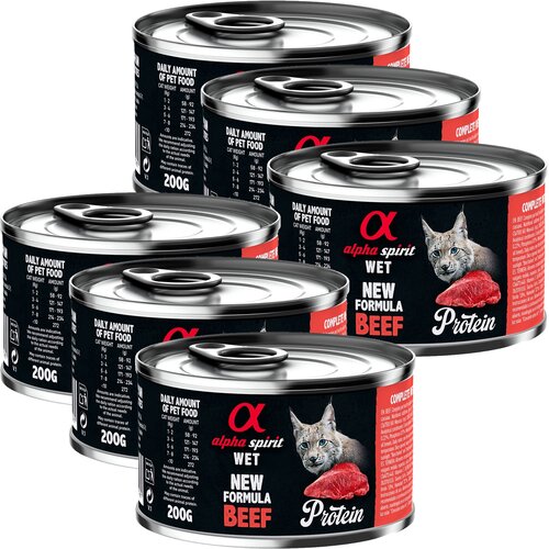 Karma dla kota ALPHA SPIRIT Protein Beef Wołowina 6 x 200 g