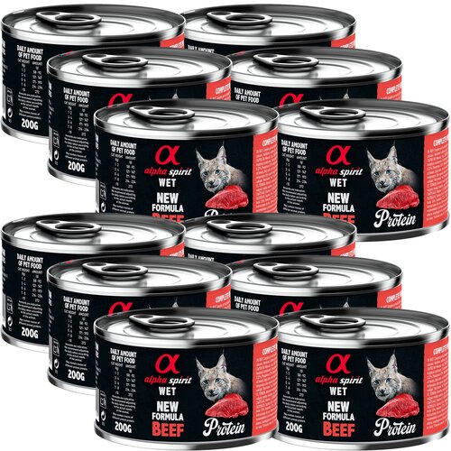 Karma dla kota ALPHA SPIRIT Protein Beef Wołowina 12 x 200 g