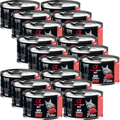 Karma dla kota ALPHA SPIRIT Protein Beef Wołowina 18 x 200 g