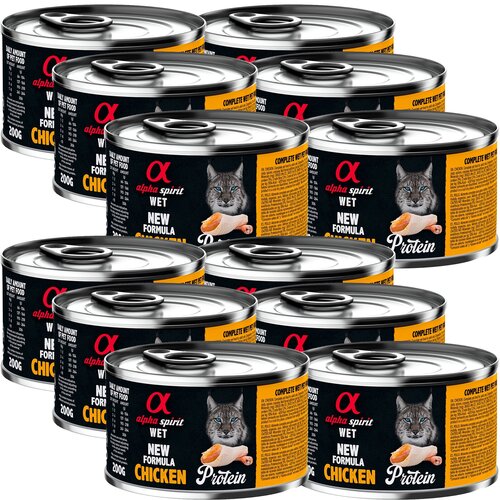 Karma dla kota ALPHA SPIRIT Protein Chicken Kurczak 12 x 200 g